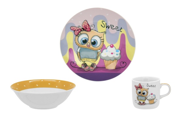 

Дитячий набір LIMITED EDITION SWEET OWL, 3 предмета (C525)