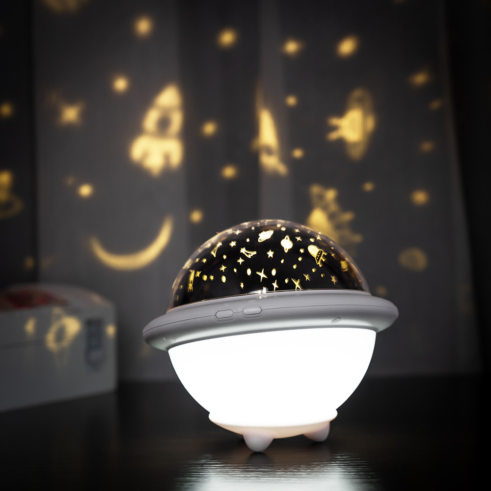 

Современный Проектор звездного неба UFO - детский ночник НЛО белый