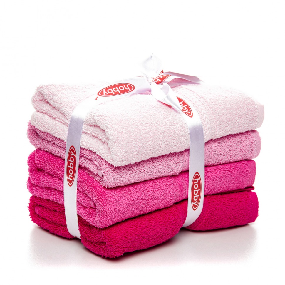 

Набор полотенец фуксия Hobby Rainbow Pembe 70*140 (4 шт) 8698499303973