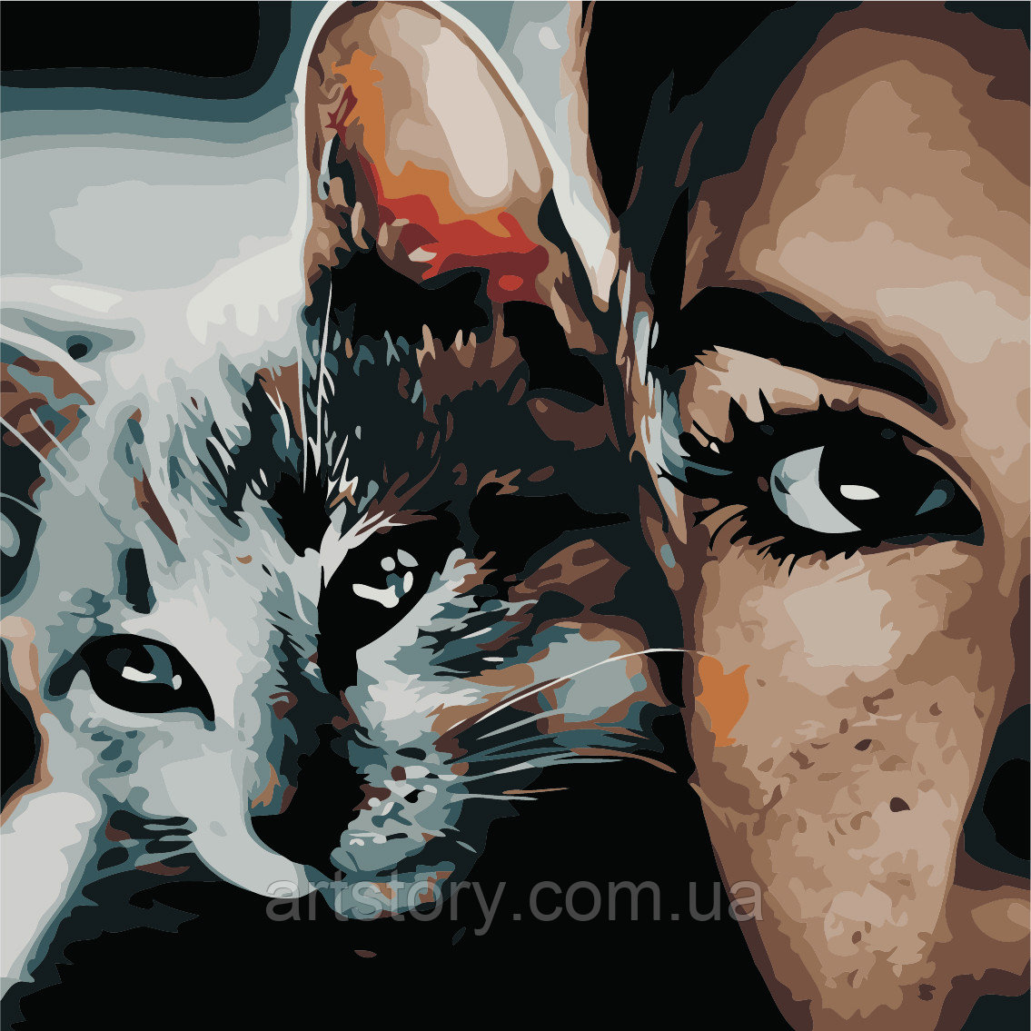 

Картина по номерам "Кошачий взгляд" 40*40см (AS0505)