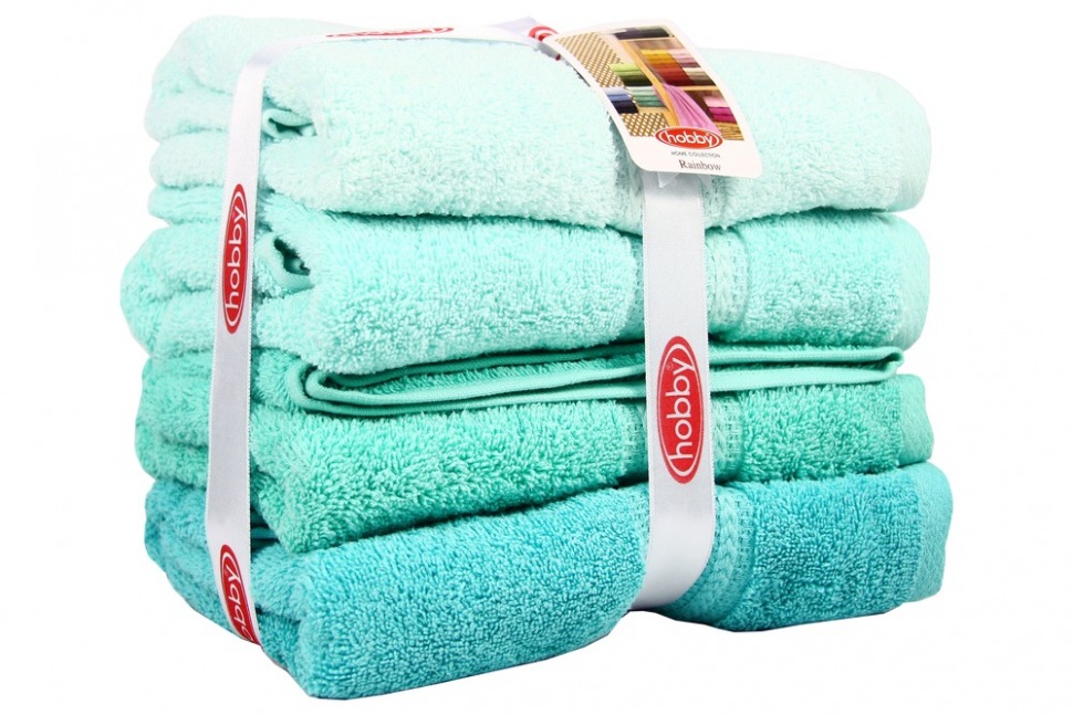 

Набор полотенец аквамарин Hobby Rainbow S.Yesili 50*90 (4 шт) 8698499308039