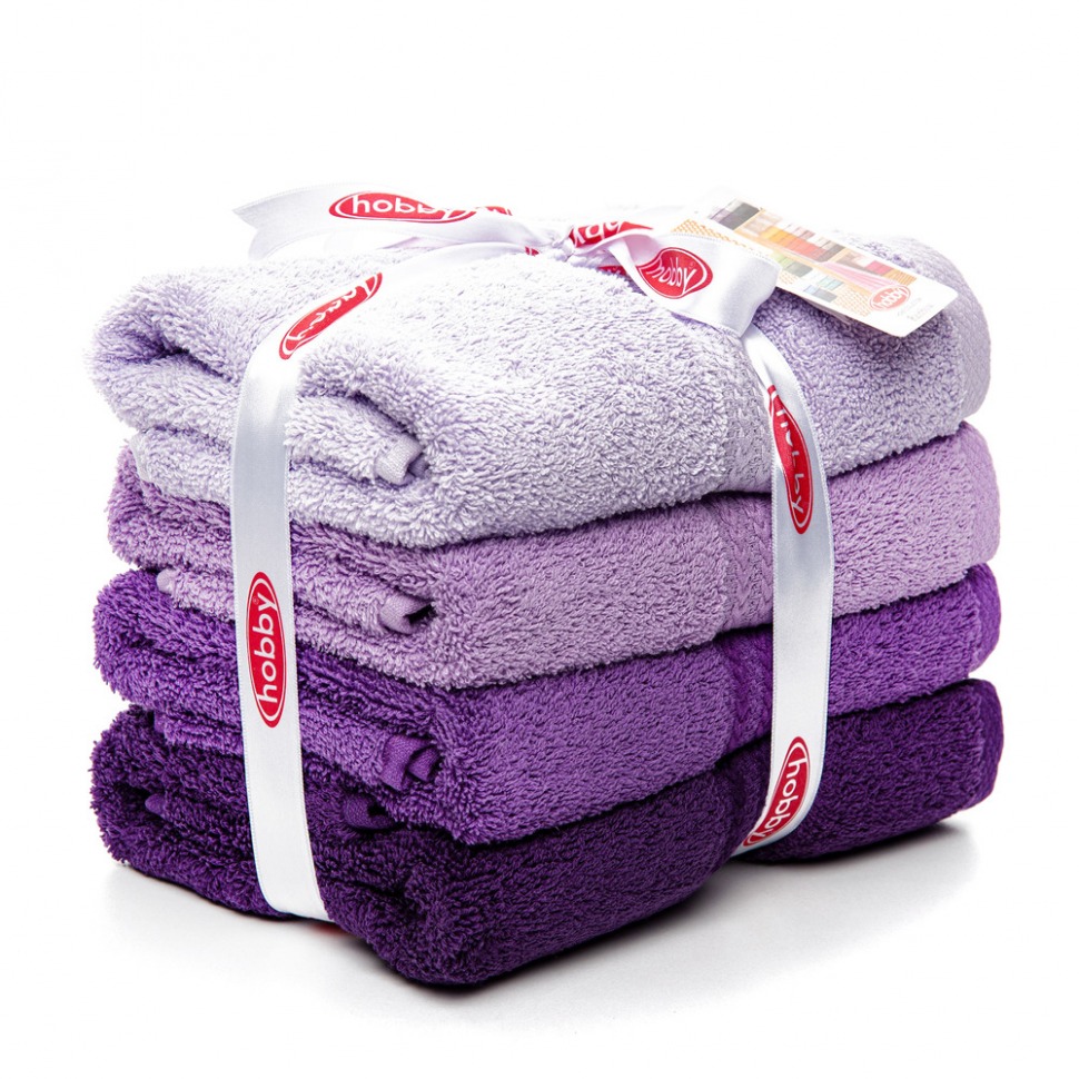 

Набор полотенец фиолетовый Hobby Rainbow Lila 70*140 (4 шт) 8698499304031