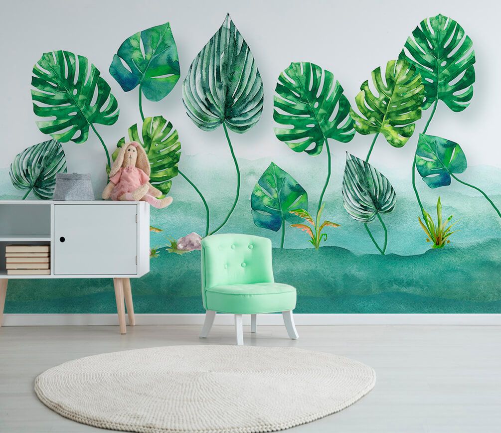 

Фотообои Арт-Обои Листки монстеры №dec_3337 Мелкий песок