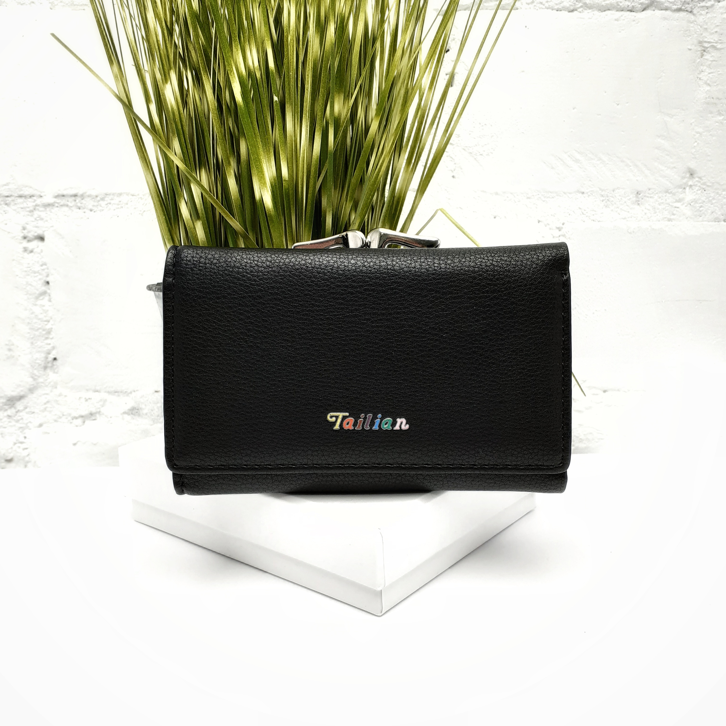 

Оригинальный женский кошелек искусственная кожа Tailian черный T7684-043 black