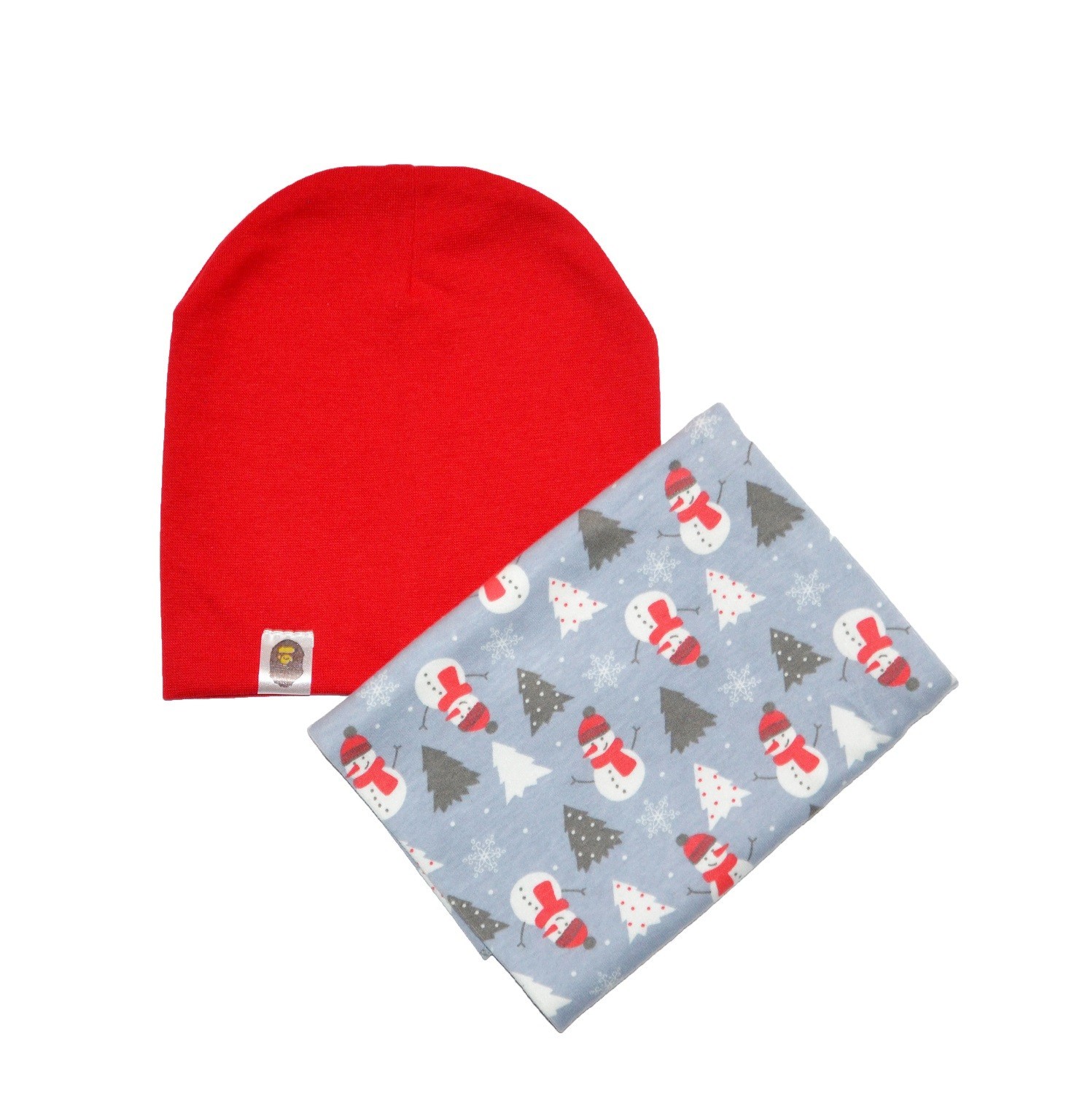 

Комплект Sweet Hats шапка и шарф-снуд снеговики красный 52 см (НУБ-01-520)