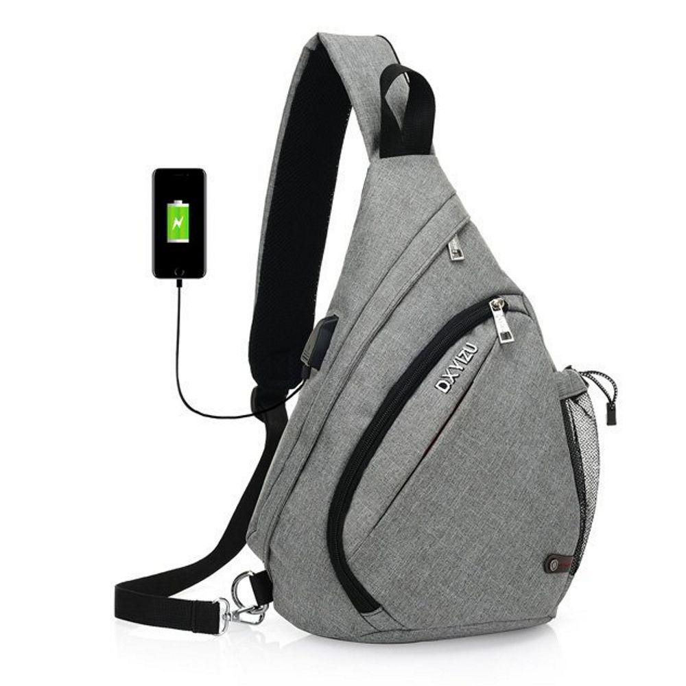 

Рюкзак-сумка однолямочный ArtX Cross Body серый #095-6