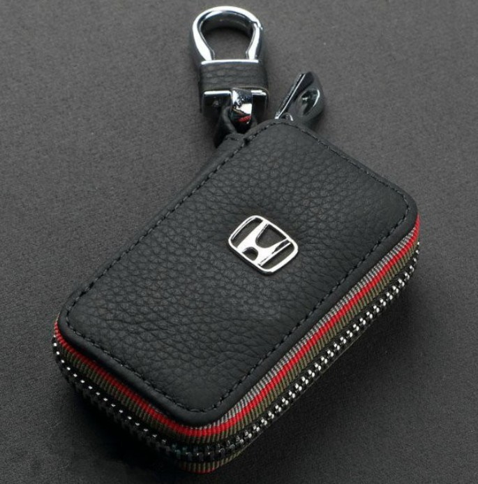 

Автомобильная ключница чехол брелок AksKar Key LUX для авто ключей с логотипом Honda натуральная кожа