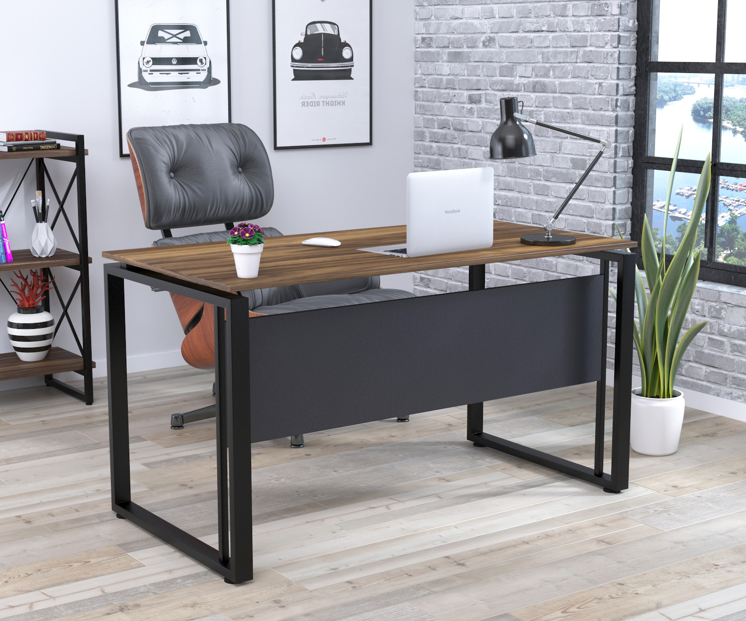 

Письменный стол G-135-16 с царгой Loft Design Орех Модена