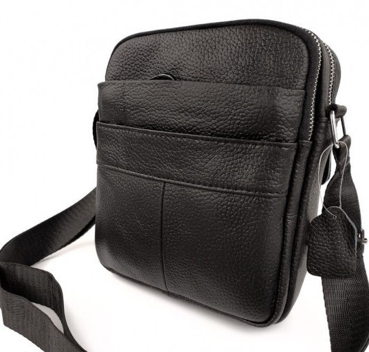 

Мужская кожаная сумка месенджер через плечо Tiding Bag Черный 18 x 22 x 8-9 см 6677A