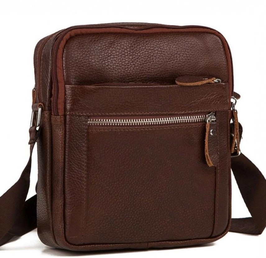 

Мужская кожаная сумка месенджер через плечо Tiding Bag Коричневый 22 х 19 х 6 см A25F-0980