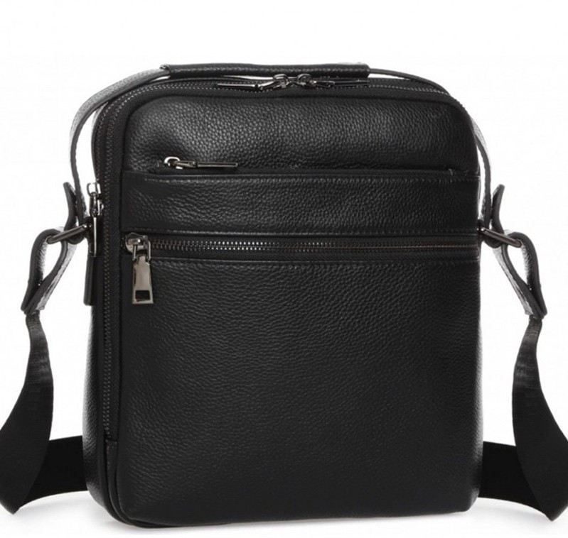 

Мужская кожаная сумка месенджер через плечо Tiding Bag Черный 23 х 26 х 8 см A25-17622-3A