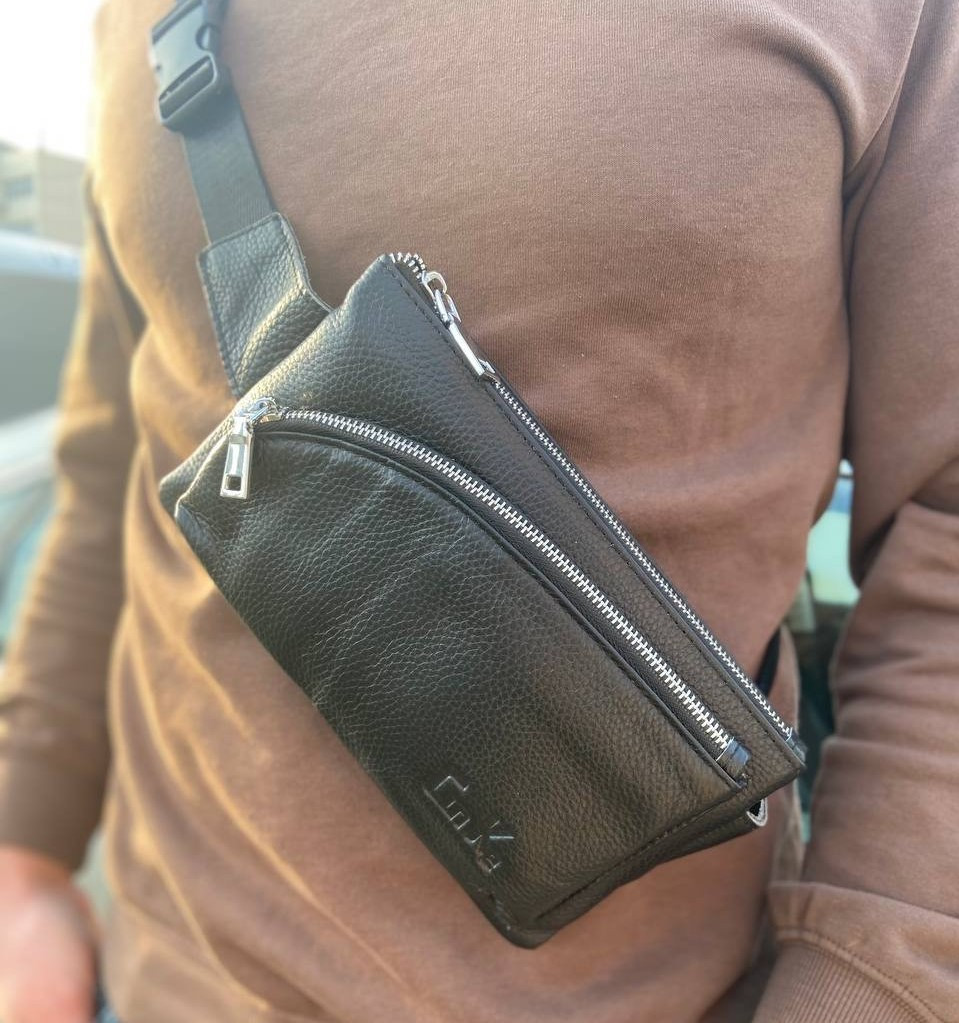 

Мужская кожаная сумка через плечо Tiding Bag Черный 22 x 13 x 4 см 88