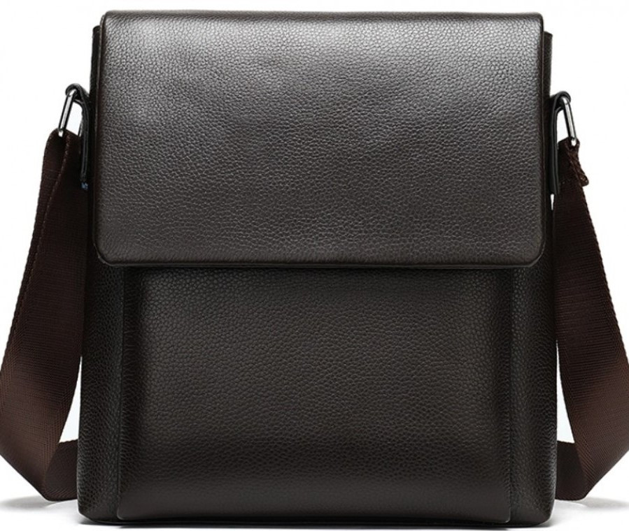 

Мужская кожаная сумка месенджер через плечо Tiding Bag Коричневый 24 x 28 x 6 см A25-1289A