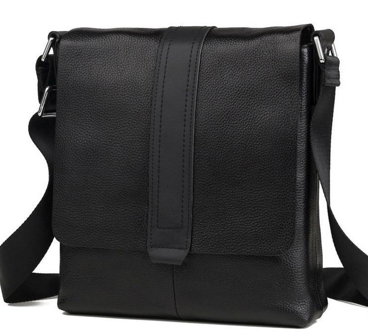 

Мужская кожаная сумка месенджер через плечо Tiding Bag Черный 26 х 23 х 7 см M2837A