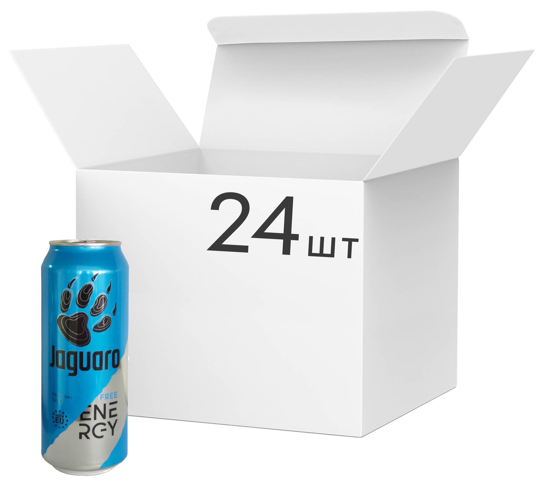 Акция на Упаковка безалкогольного энергетического сильногазированного напитка Jaguaro Free 0.5 л х 24 шт (5904941752309) от Rozetka UA