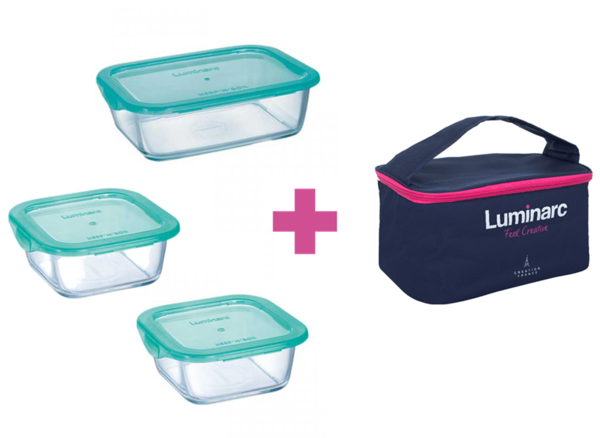 

Набір контейнерів із сумкою LUMINARC KEEP'N BOX, 3 шт