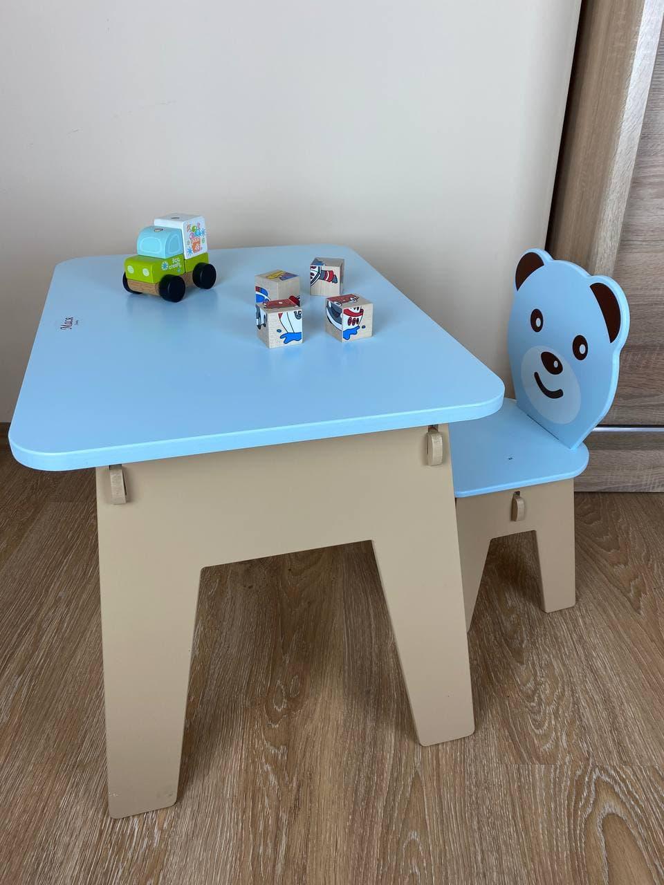 

Столик детский с ящиком и стульчиком 60 х 45 х 46 см Голубой для рисования и игр 2137