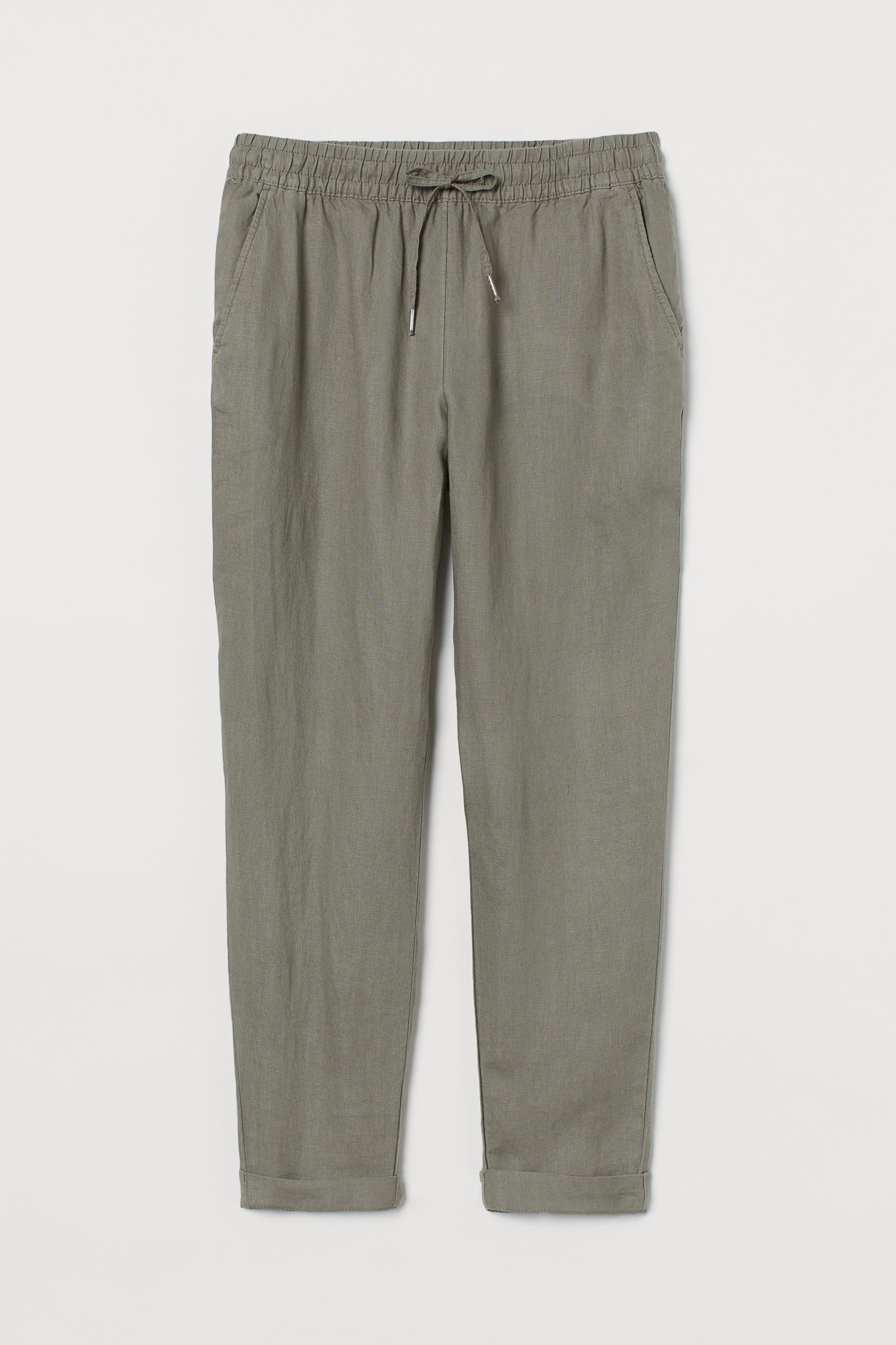 

Брюки льняные H&M  серый 1711690936, Брюки льняные H&M 38 серый 1711690936