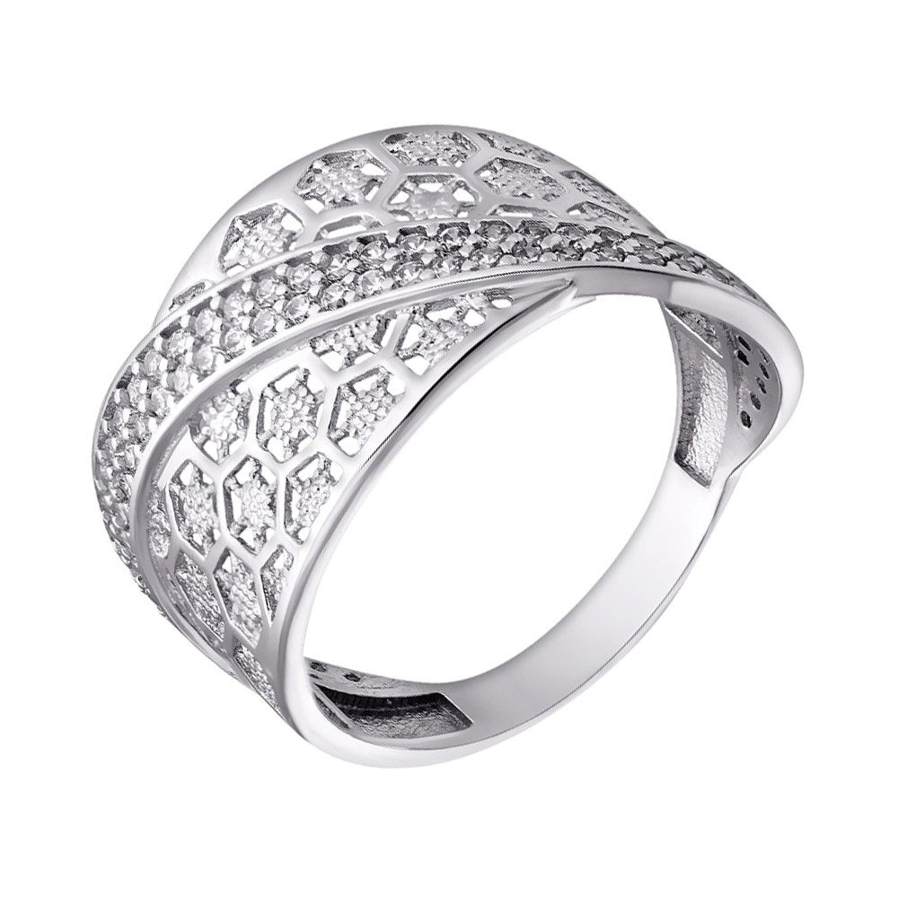 

Серебряное кольцо с фианитами 000019426 18.5 размера