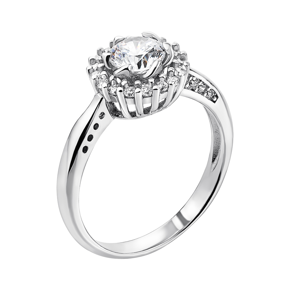 

Серебряное кольцо с фианитами 000136666 16 размера