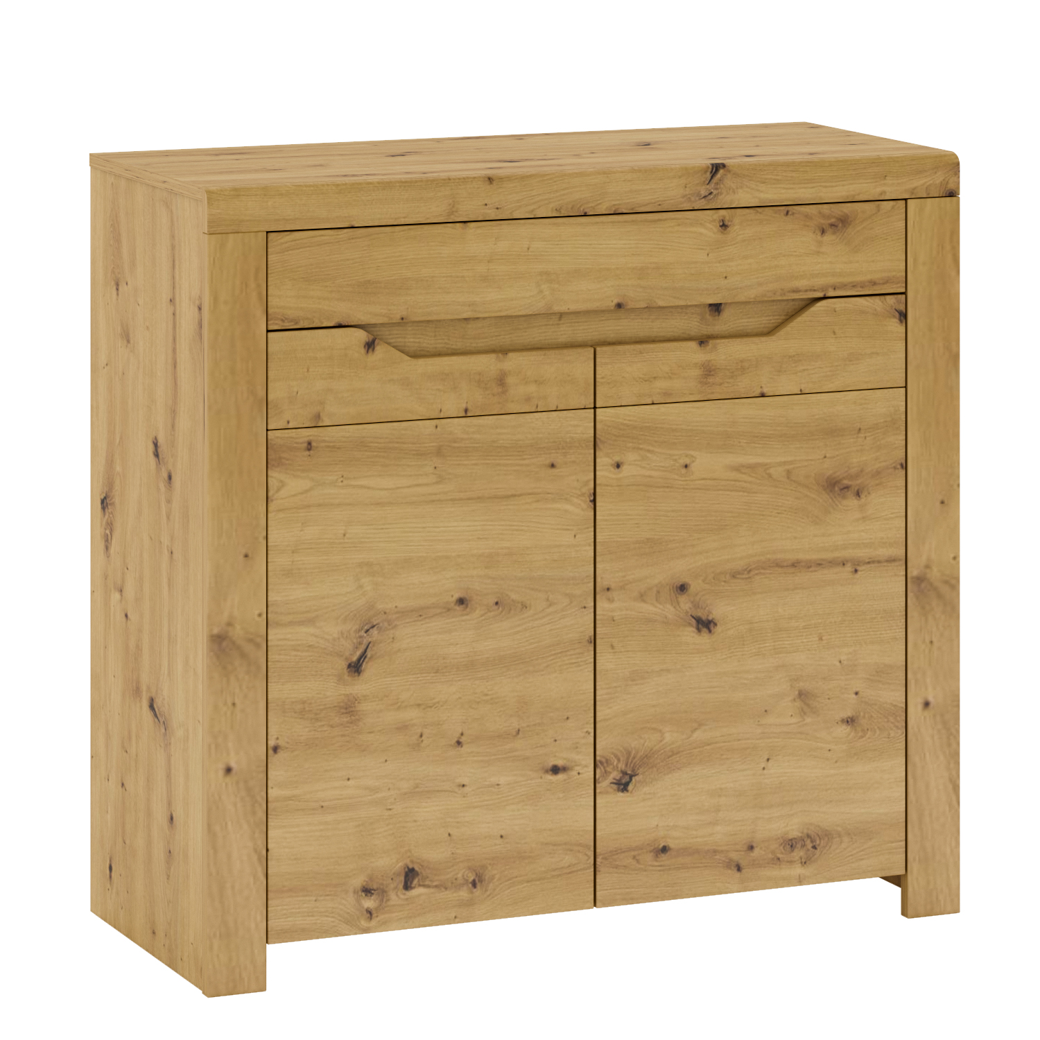 

Комод в гостиную из ДСП+МДФ 2Д1Ш Luna G 850x420x915 дуб артизан Blonski