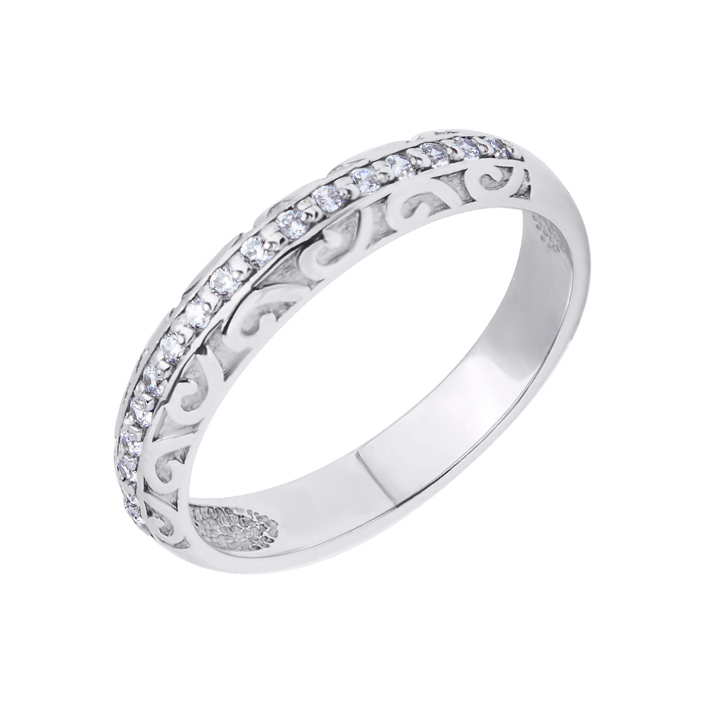 

Серебряное кольцо с дорожкой из финанитов 000118390 16 размера