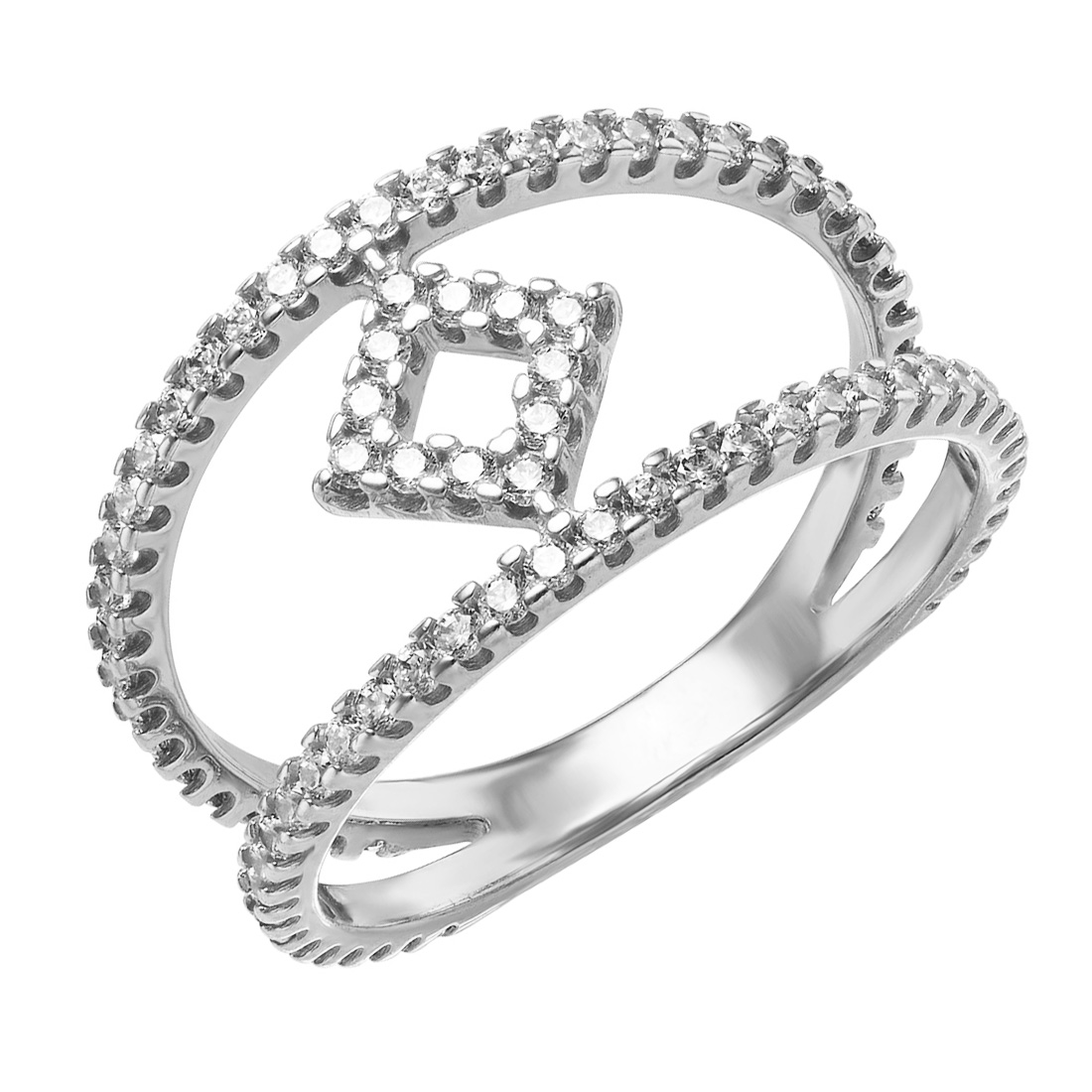 

Серебряное кольцо Ронда с фианитами 000066432 19 размера