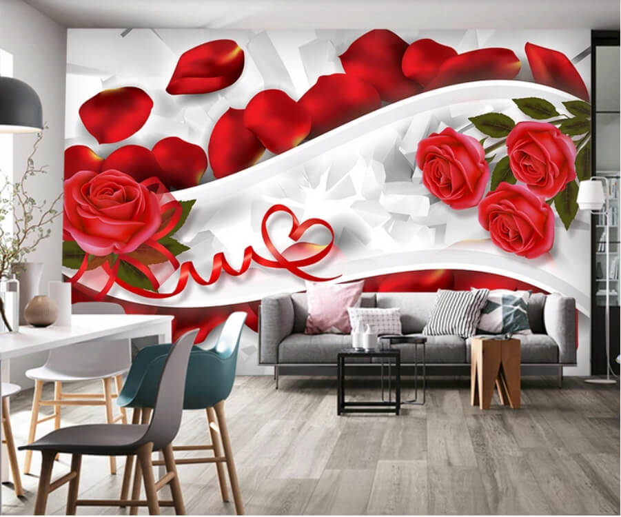 

Фотообои Арт-Обои Красные лепестки роз №dec-2088 Декоративная штукатурка