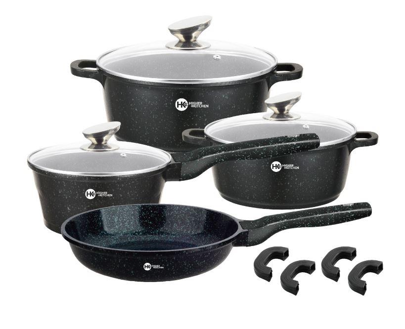 

Набор посуды с антипригарным гранитным покрытием Higher Kitchen HK-307 Black (7 предметов)