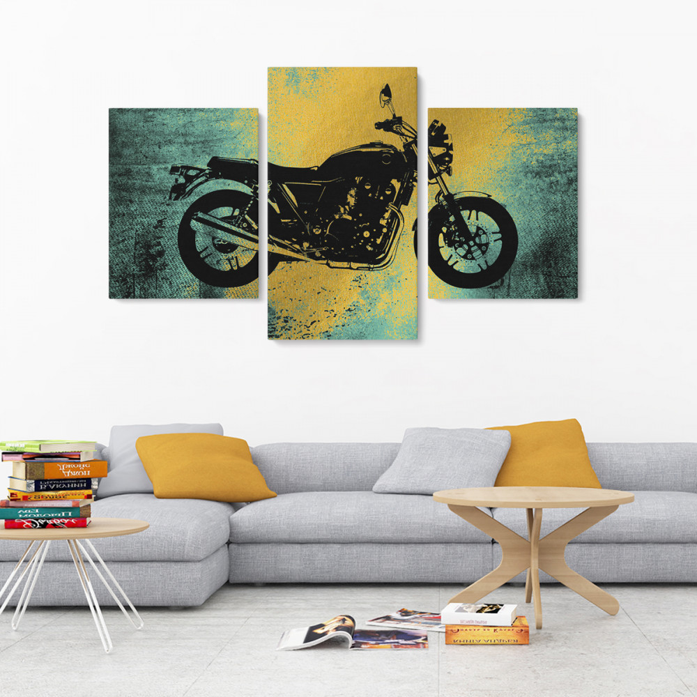 

Модульная картина из трех частей Malevich Store Мотоцикл 141x90 см