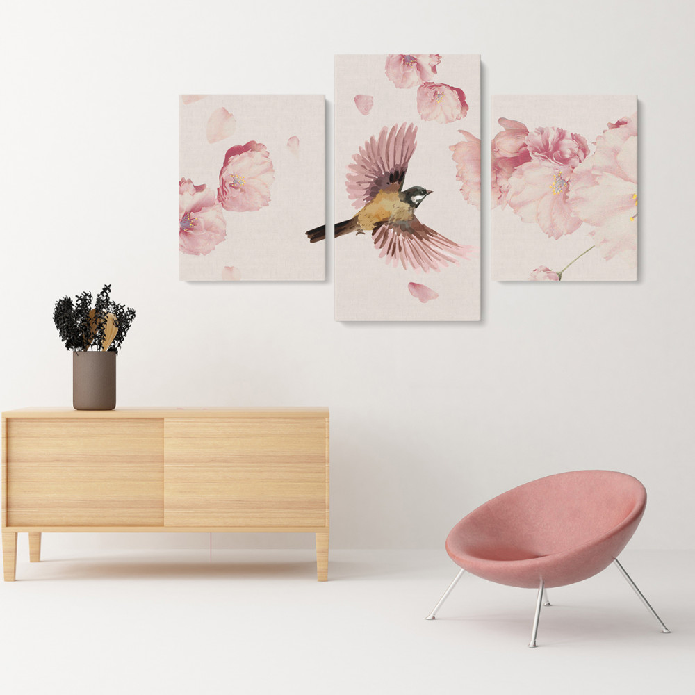 

Модульная картина из трех частей Malevich Store Bird and Flowers 141x90 см