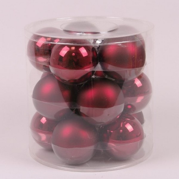 

Шарики стеклянные 8 см. темно-красные (15 шт.) Flora 44602 (NAT09450)