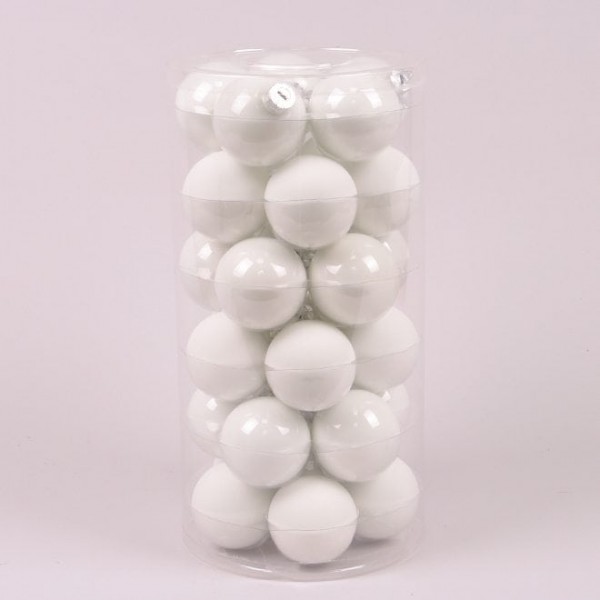 

Шарики стеклянные 5,7 см. белые (30 шт.) Flora 44579 (NAT09429)