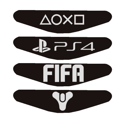 

Наклейка RMC PlayStation 4 На Світлову Панель PS Icons + PlayStation + Fifa + Destiny Black Новый