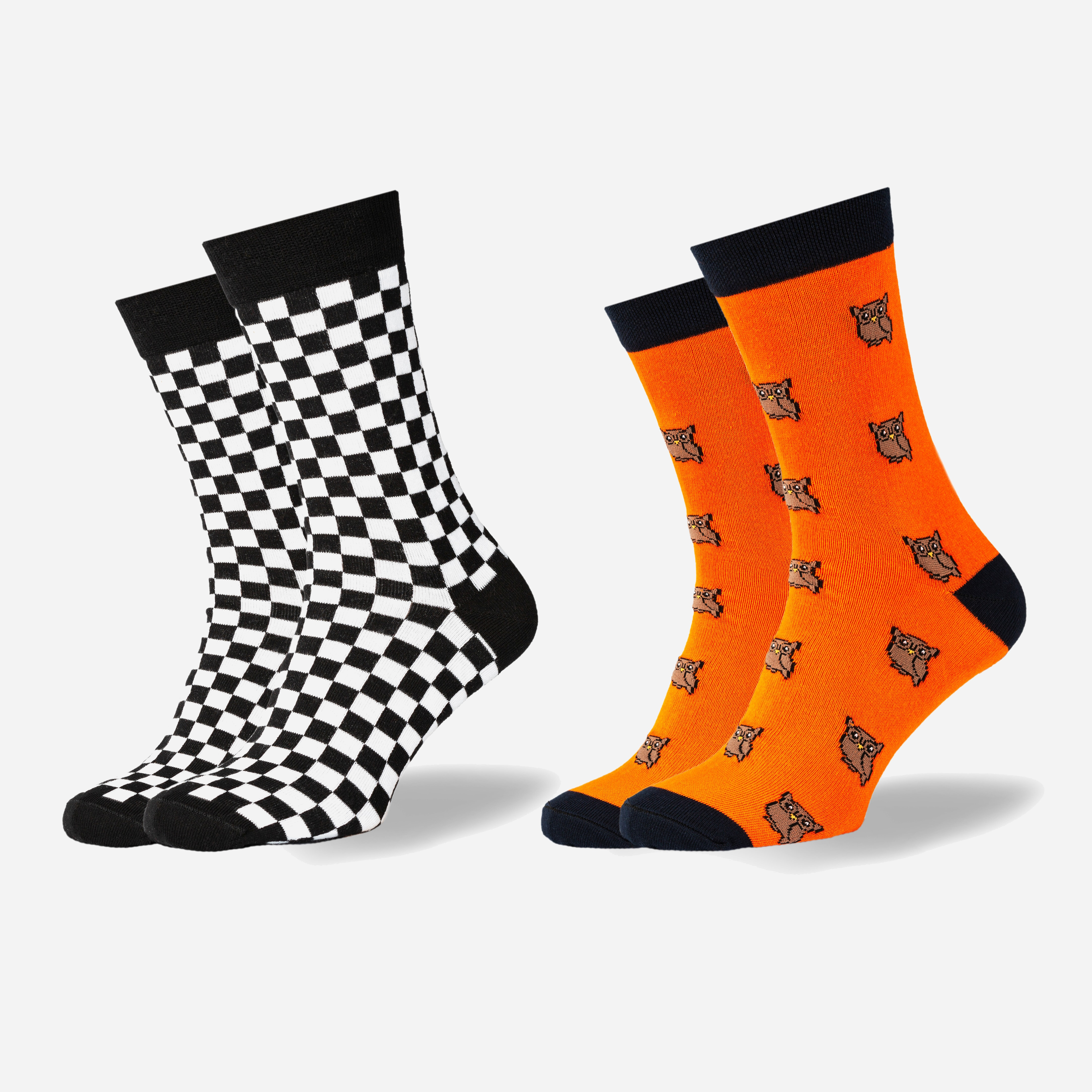 

Набор носков GoodSox Owl+Race Flag 8047 - 2 пары Оранжевый/Черно-белый, Набор носков GoodSox Owl+Race Flag 8047 41-46 2 пары Оранжевый/Черно-белый