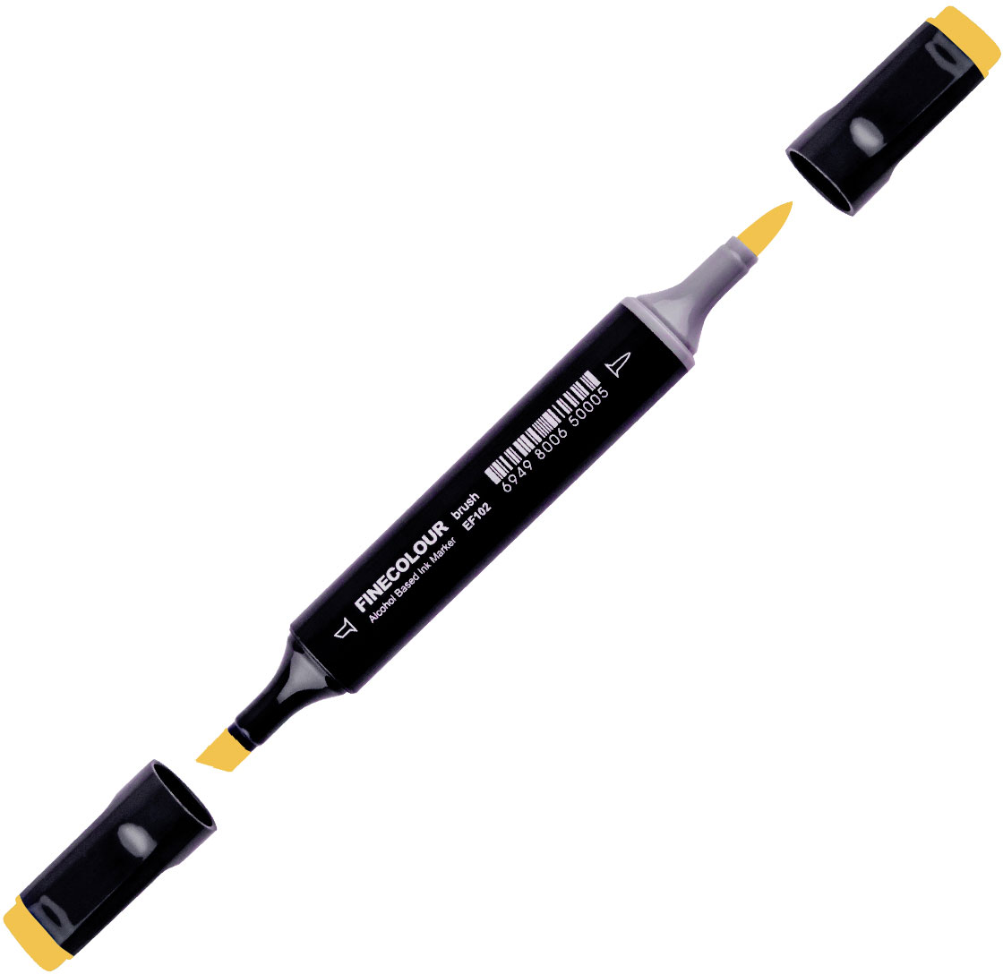 

Маркер Finecolour Brush спиртовой 004 желтый наполи Y4 (EF102-4)
