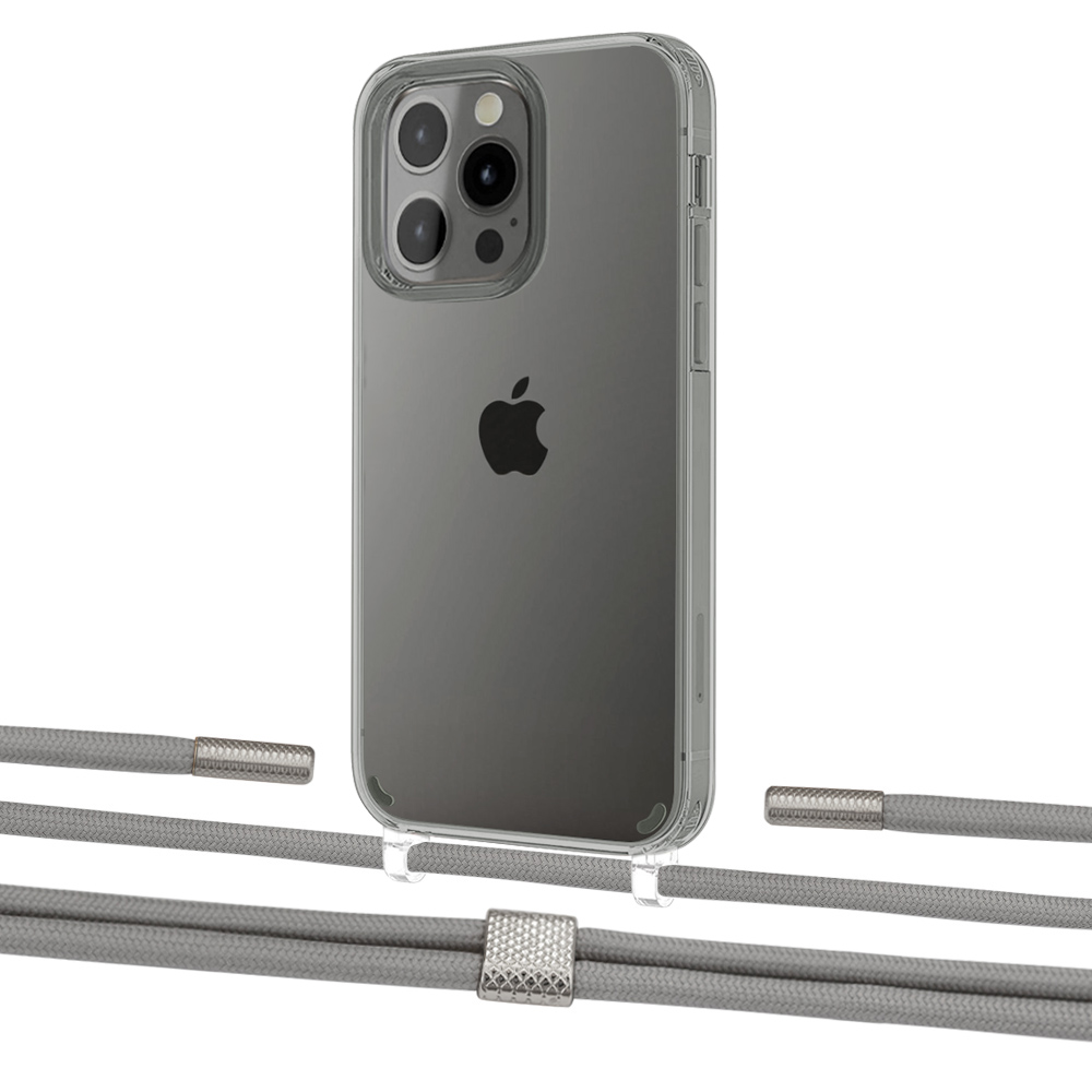 

Чехол Upex Crossbody Protection Case для iPhone 13 Pro Max Crystal with Twine Gray and Fausset Silver
