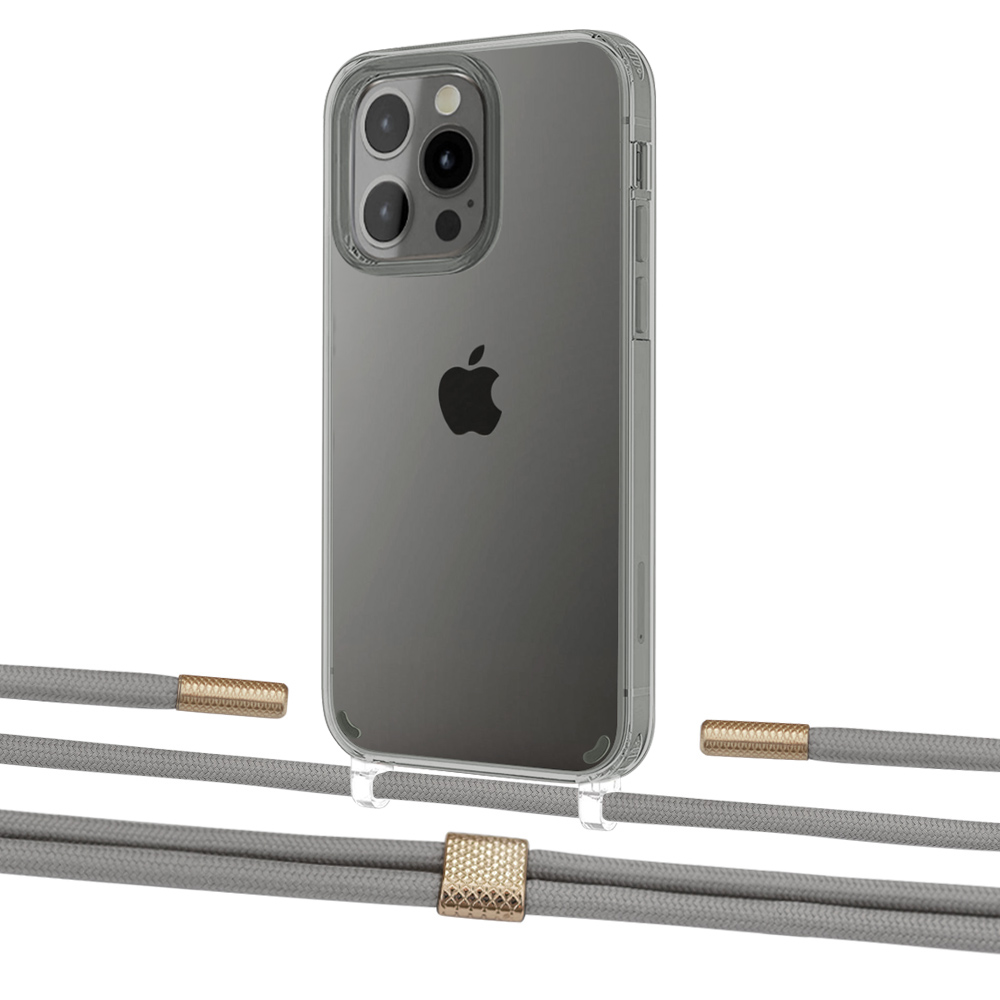 

Чехол Upex Crossbody Protection Case для iPhone 13 Pro Crystal with Twine Gray and Fausset Gold