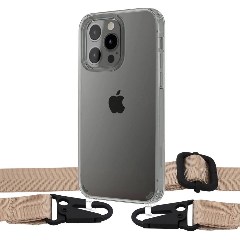 

Чехол Upex Crossbody Protection Case для iPhone 13 Pro Crystal with Harness Champagne