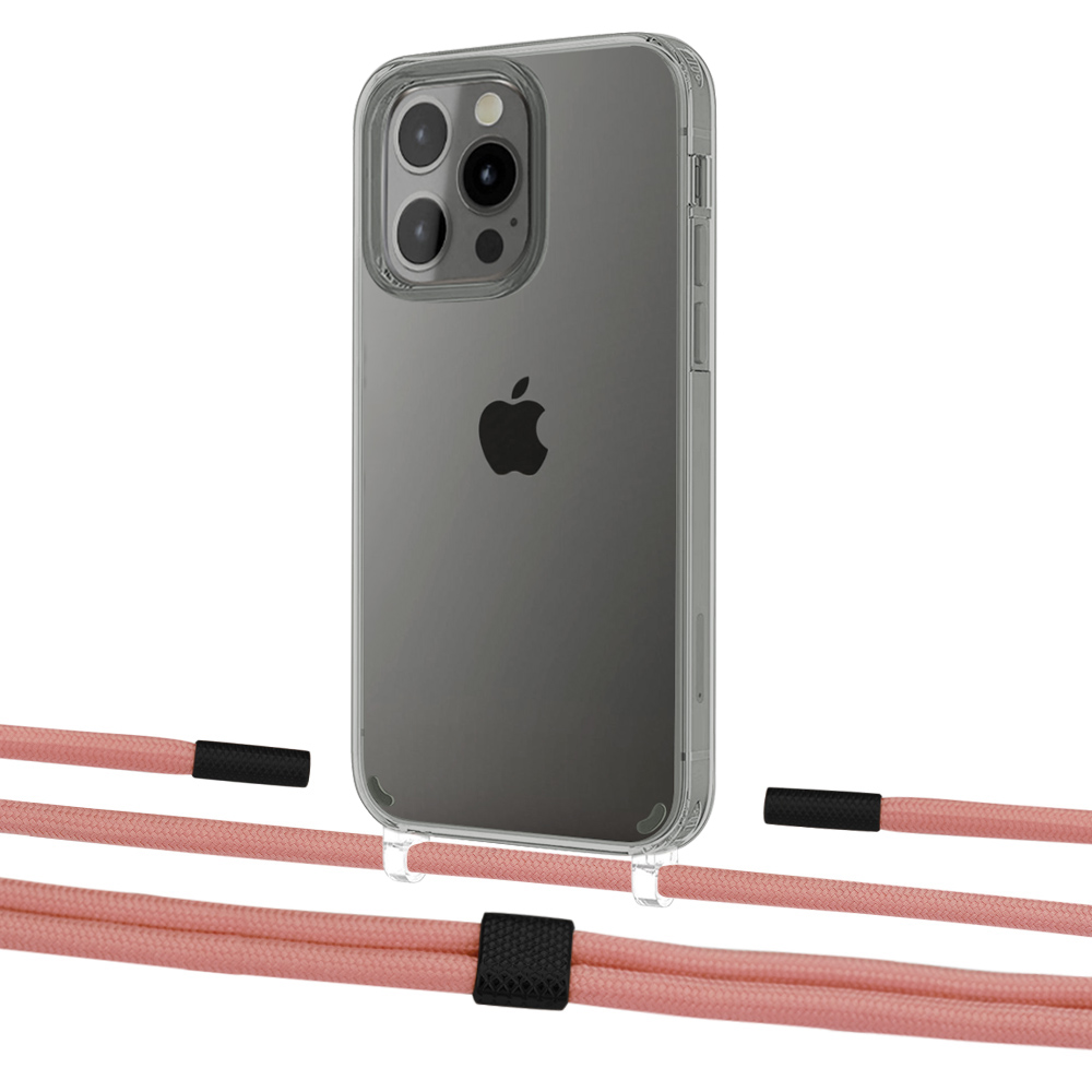 

Чехол Upex Crossbody Protection Case для iPhone 13 Pro Crystal with Twine Cantaloupe and Fausset Matte Black