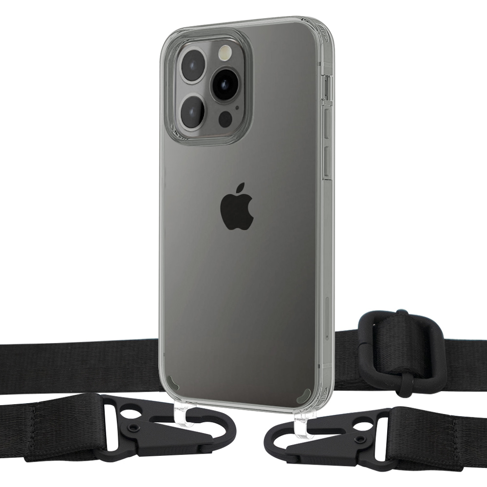 

Чехол Upex Crossbody Protection Case для iPhone 13 Pro Crystal with Harness Black
