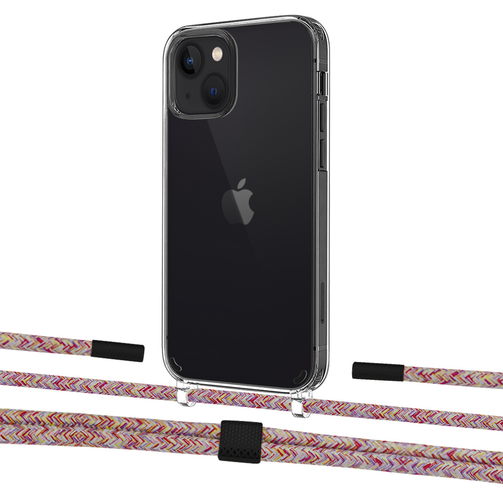

Чехол Upex Crossbody Protection Case для iPhone 13 Crystal with Twine Mulberry and Fausset Matte Black
