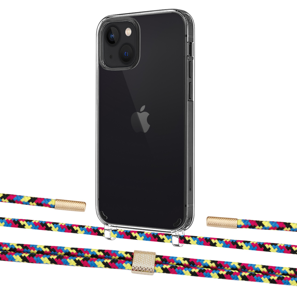 

Чехол Upex Crossbody Protection Case для iPhone 13 Crystal with Twine Critical Camouflage and Fausset Gold