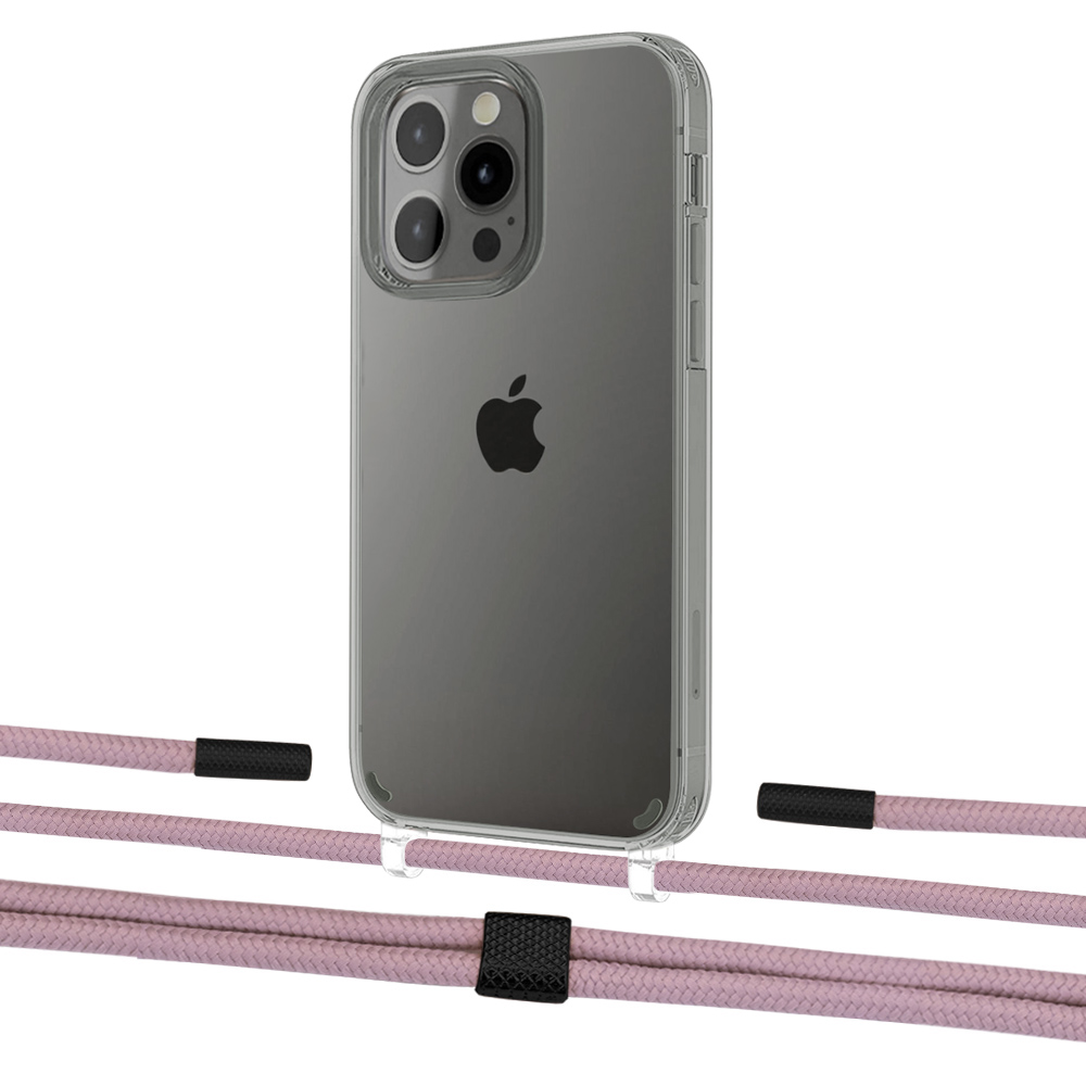 

Чехол Upex Crossbody Protection Case для iPhone 13 Pro Crystal with Twine Rose Gold and Fausset Matte Black