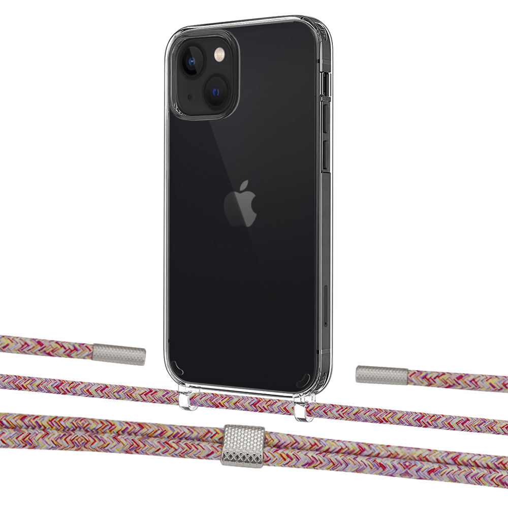

Чехол Upex Crossbody Protection Case для iPhone 13 mini Crystal with Twine Mulberry and Fausset Silver