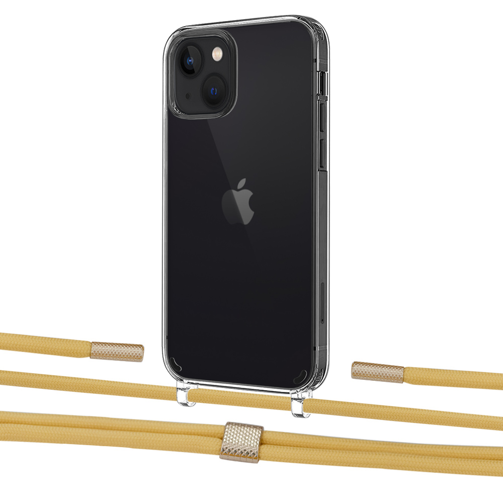

Чехол Upex Crossbody Protection Case для iPhone 13 mini Crystal with Twine Sunflower and Fausset Gold