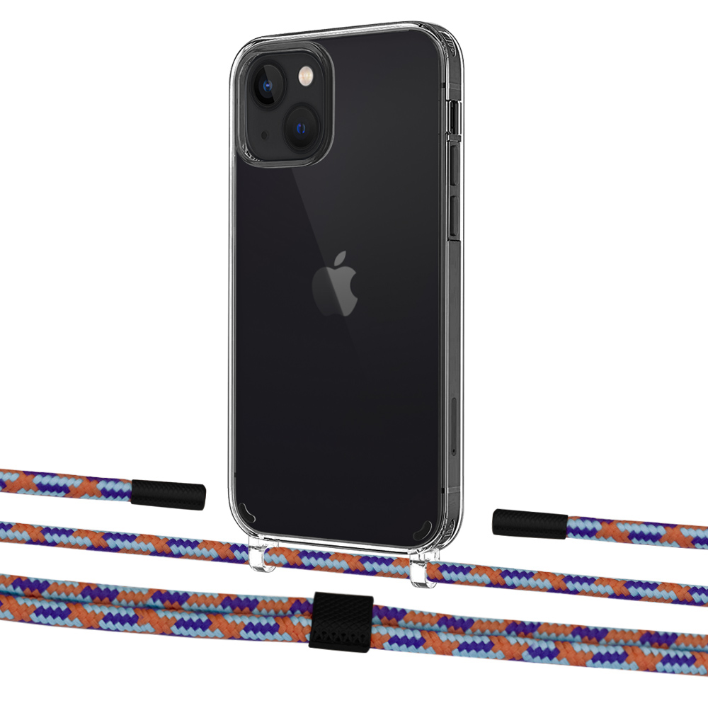 

Чехол Upex Crossbody Protection Case для iPhone 13 Crystal with Twine Blue Sunset and Fausset Matte Black