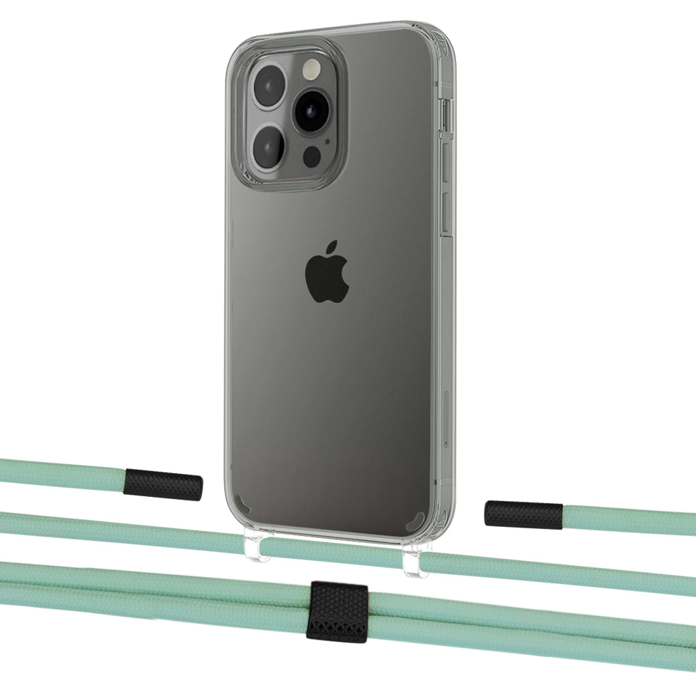 

Чехол Upex Crossbody Protection Case для iPhone 13 Pro Max Crystal with Twine Pistachio and Fausset Matte Black