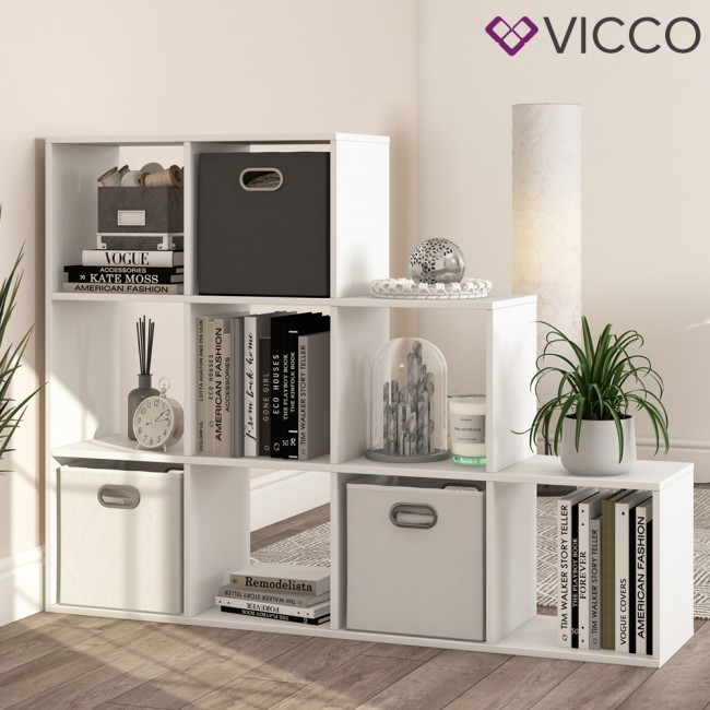 

Лестничный стеллаж Vicco, 9 отделений, белый