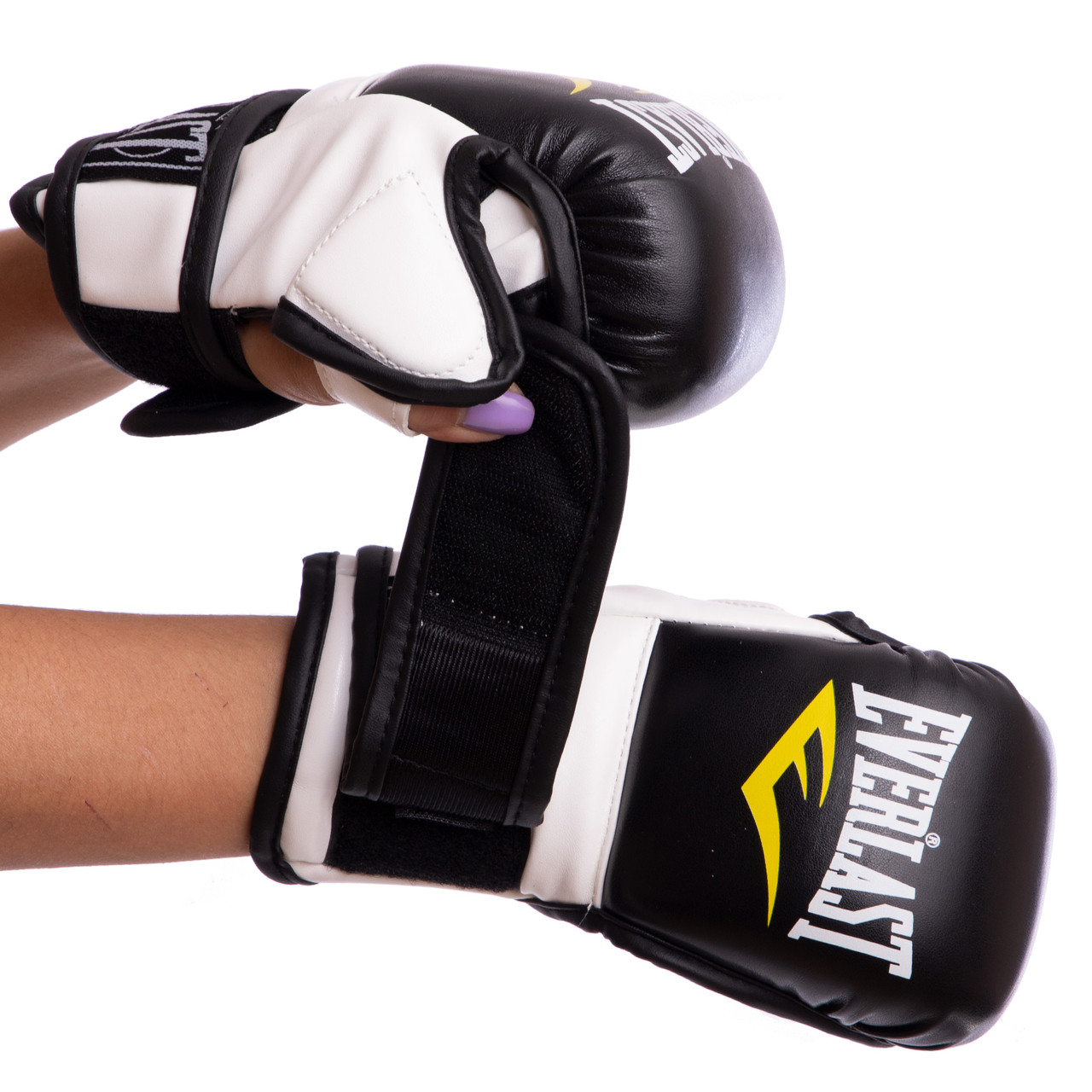 

Перчатки гибридные для единоборств Everlast Heroe 4612 размер M Black-White